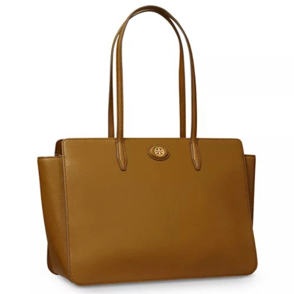 Tory Burch Robinson Pebbled Leather Tote Bag...Bistro Brown..top quality